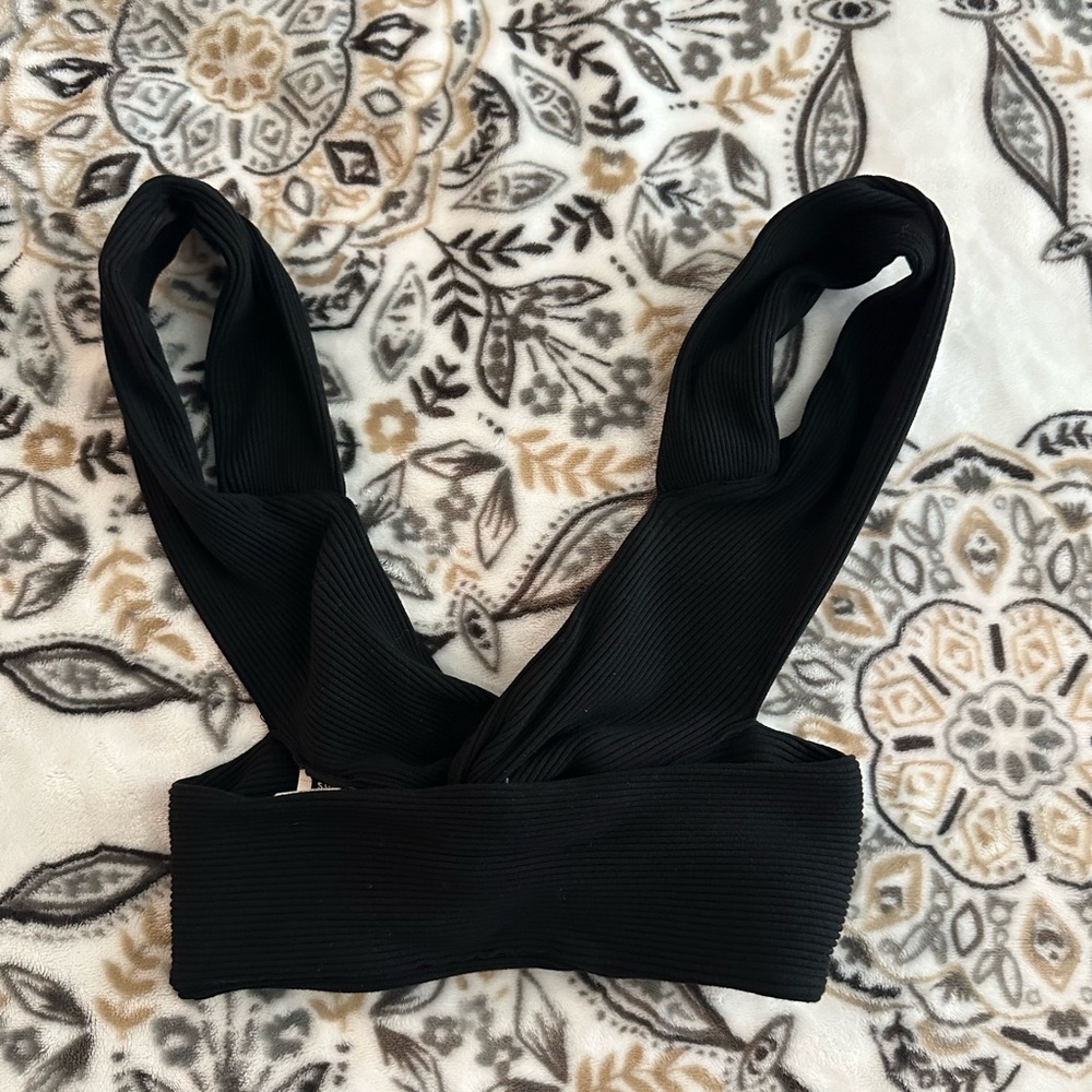 Black Ribbed Women's Bralette